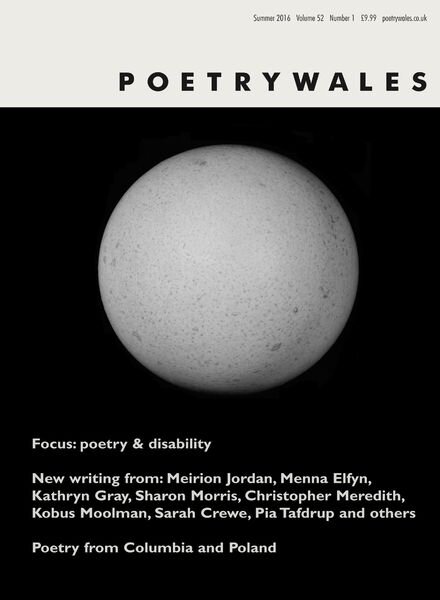 Poetry Wales – Summer 2016 52.1 Cover