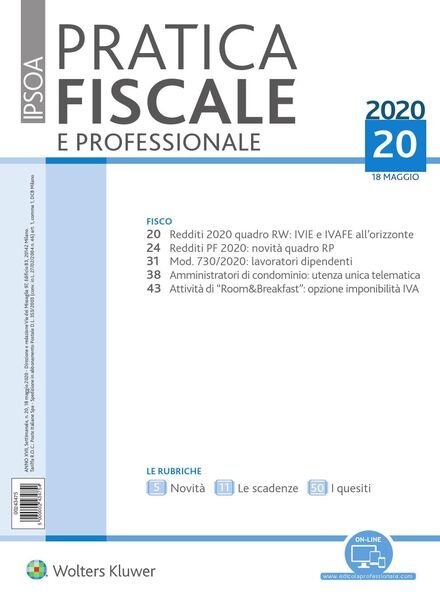 Pratica Fiscale e Professionale – 18 Maggio 2020 Cover