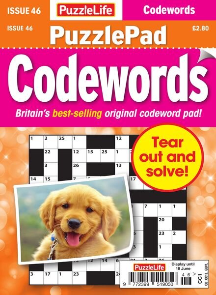 PuzzleLife PuzzlePad Codewords – Issue 46 – May 2020 Cover