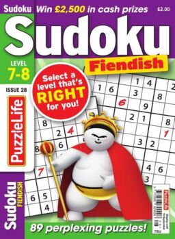 PuzzleLife Sudoku Fiendish – Issue 28 – August 2018