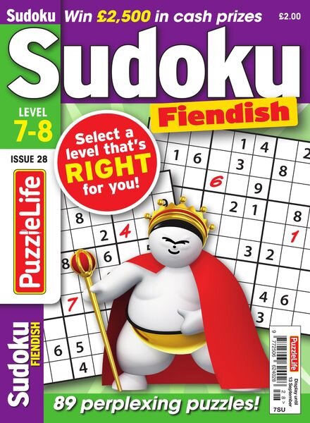 PuzzleLife Sudoku Fiendish – Issue 28 – August 2018 Cover