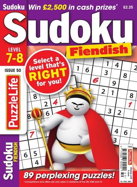 PuzzleLife Sudoku Fiendish – Issue 50 – May 2020 Cover