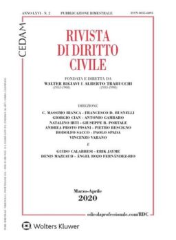 Rivista di Diritto Civile – Marzo-Aprile 2020