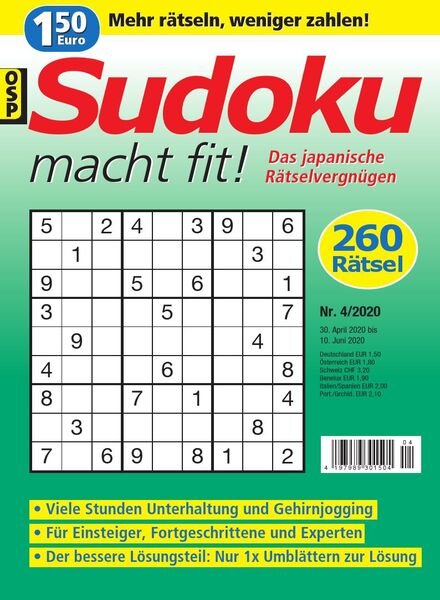 Sudoku macht fit – Nr.4 2020 Cover