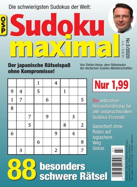 Sudoku Maximal – Nr.3 2020 Cover