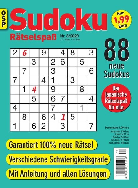 Sudoku Ratselspass – Nr.3 2020 Cover