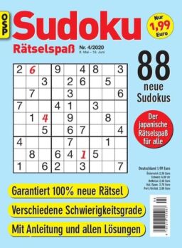 Sudoku Ratselspass – Nr.4 2020
