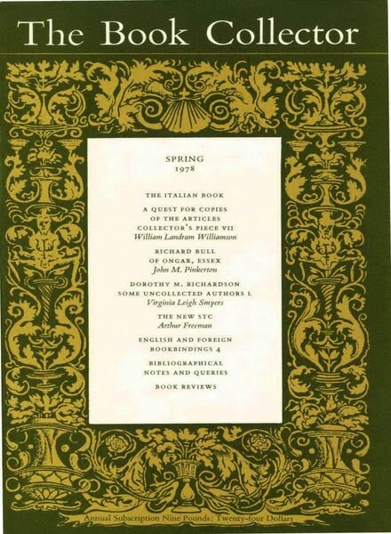 The Book Collector – Spring, 1978 Cover