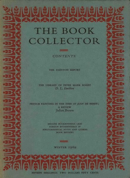 The Book Collector – Winter 1969 Cover