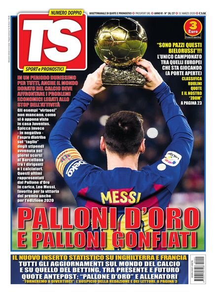 Totoguida Scommesse – 31 Marzo 2020 Cover
