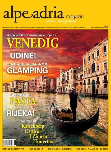 Alpe Adria – November 2019 Cover
