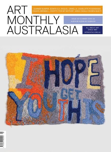 Art Monthly Australasia – Issue 321 Cover