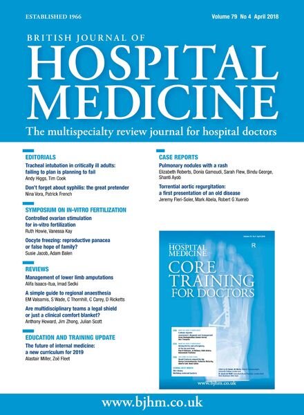British Journal of Hospital Medicine – April 2018 Cover