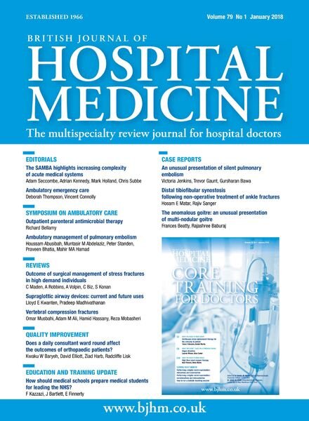 British Journal of Hospital Medicine – January 2018 Cover