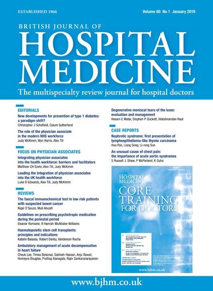 British Journal of Hospital Medicine – January 2019 Cover