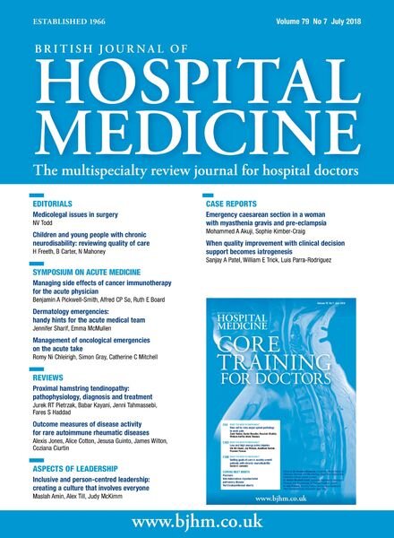 British Journal of Hospital Medicine – July 2018 Cover