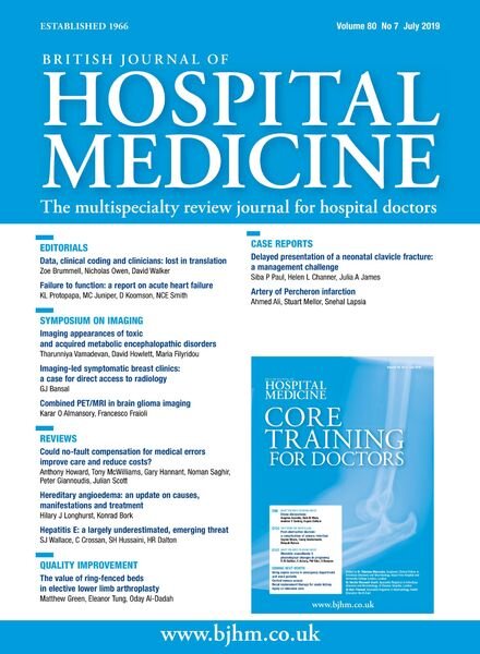 British Journal of Hospital Medicine – July 2019 Cover
