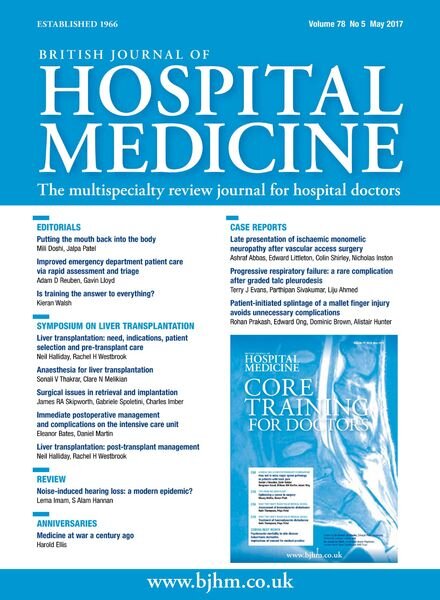 British Journal of Hospital Medicine – May 2017 Cover