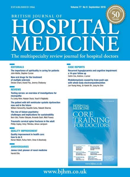 British Journal of Hospital Medicine – September 2016 Cover