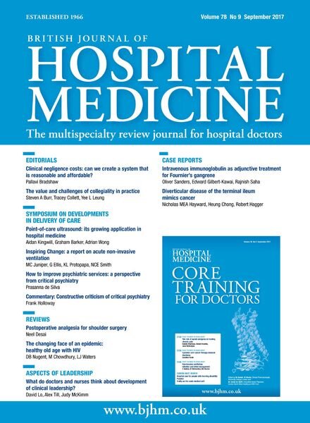 British Journal of Hospital Medicine – September 2017 Cover