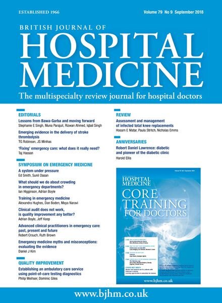 British Journal of Hospital Medicine – September 2018 Cover