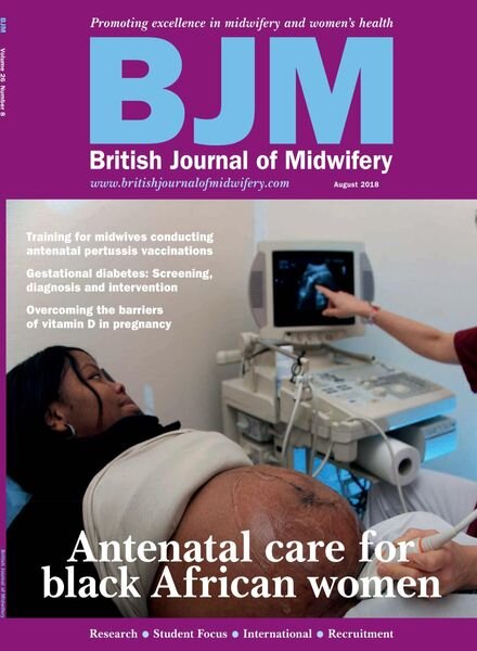 British Journal of Midwifery – August 2018 Cover