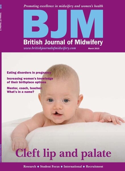 British Journal of Midwifery – March 2019 Cover
