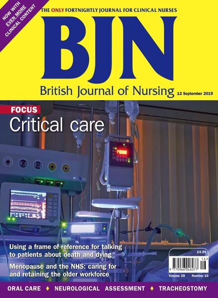 British Journal of Nursing – 12 September 2019 Cover