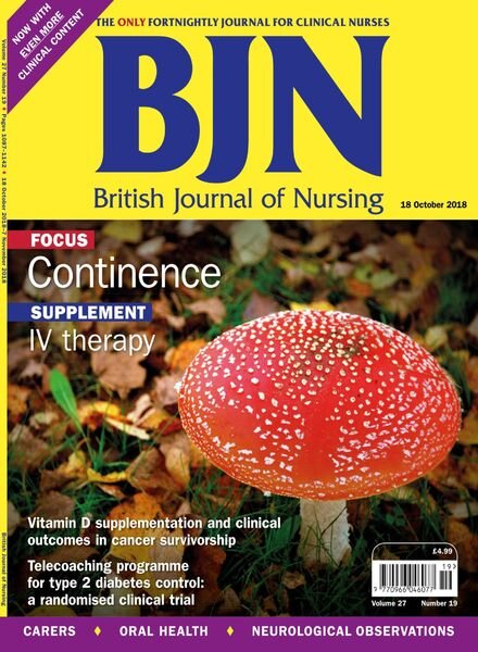 British Journal of Nursing – 18 October 2018 Cover