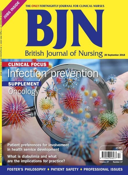 British Journal of Nursing – 20 September 2018 Cover