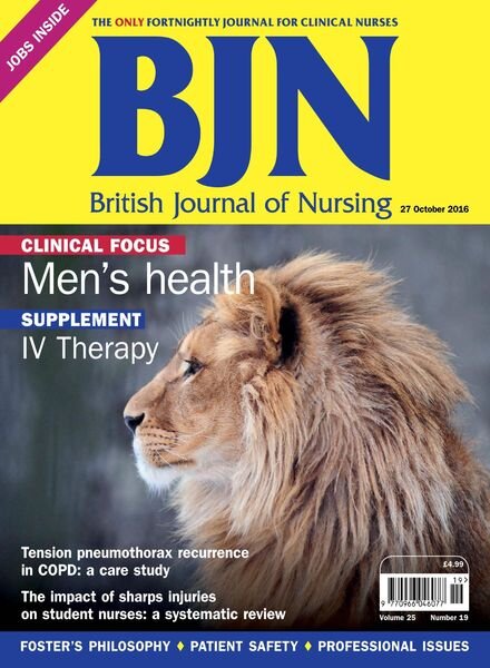 British Journal of Nursing – 27 October 2016 Cover