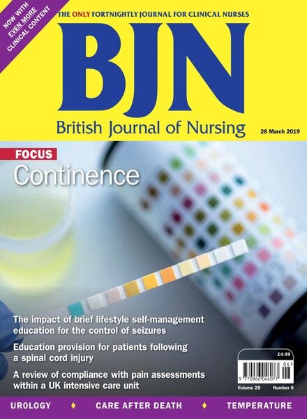British Journal of Nursing – 28 March 2019 Cover