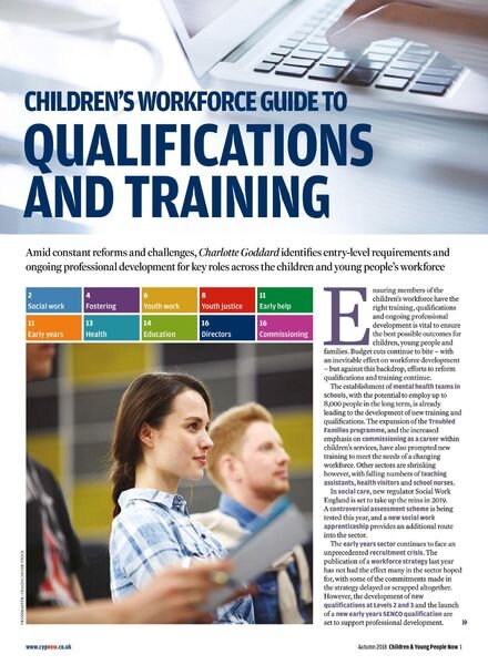 Children & Young People Now – Children’s Workforce Guide to Qualifications and Training Cover