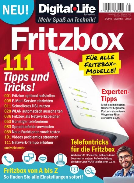 Digital Life – 111 Tipps zu FRITZ!Box – Dezember 2018 – Januar 2019 Cover