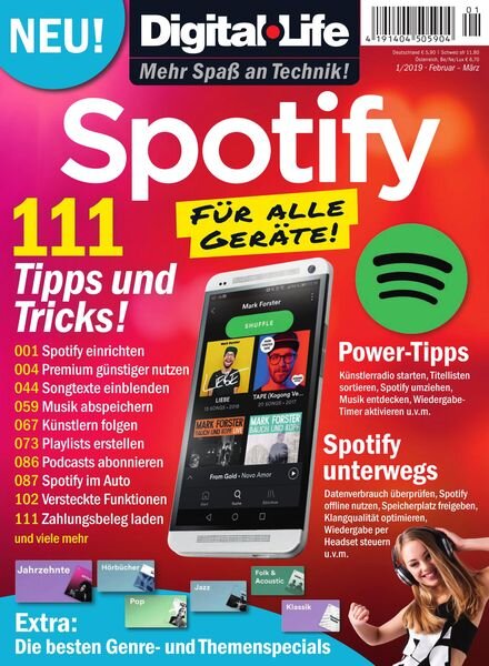 Digital Life – 111 Tipps zu Spotify – Februar-Marz 2019 Cover