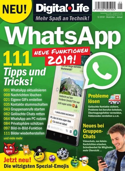 Digital Life – 111 Tipps zu WhatsApp – Dezember 2018 – Januar 2019 Cover