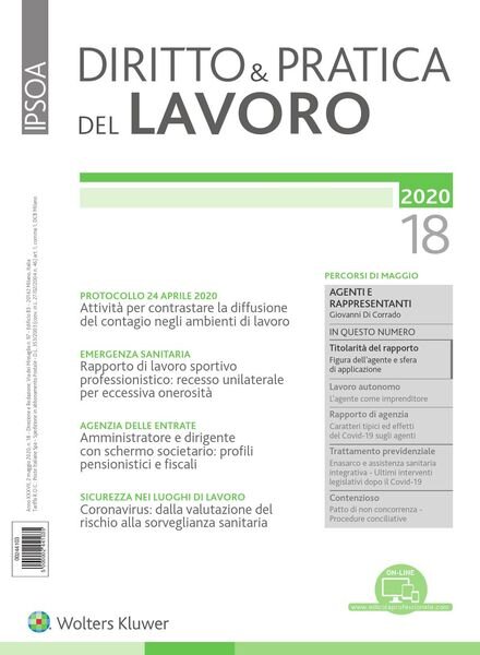 Diritto e Pratica del Lavoro – 2 Maggio 2020 Cover