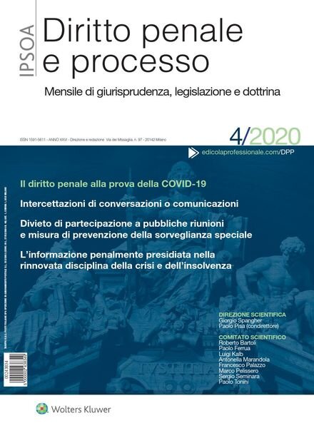 Diritto Penale e Processo – Aprile 2020 Cover