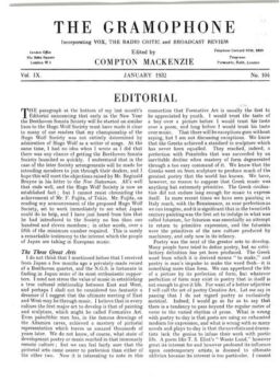Gramophone – January 1932
