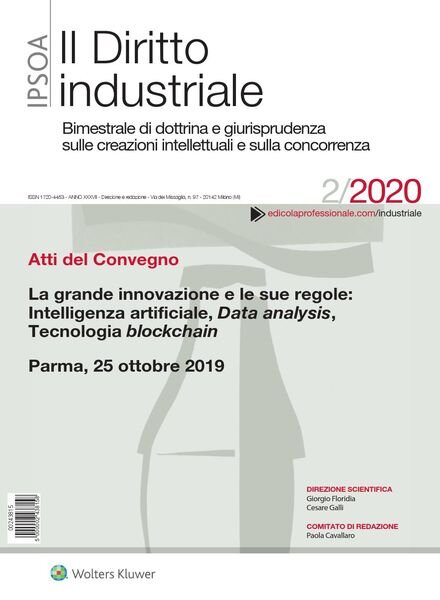 Il Diritto Industriale – Maggio 2020 Cover