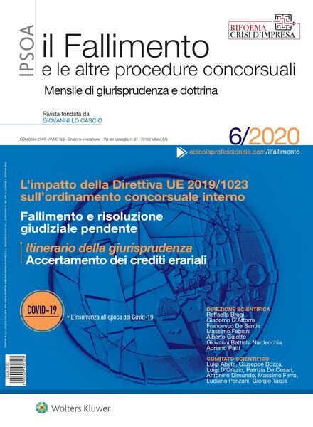 Il Fallimento – Giugno 2020 Cover