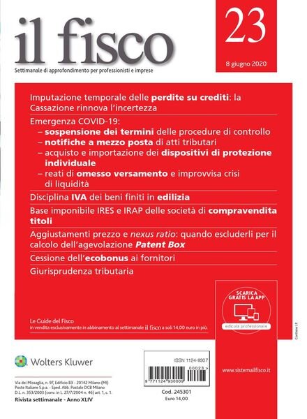 il fisco – 8 Giugno 2020 Cover