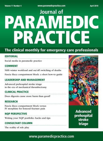 Journal of Paramedic Practice – April 2019 Cover