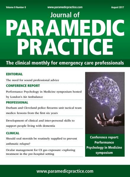 Journal of Paramedic Practice – August 2017 Cover