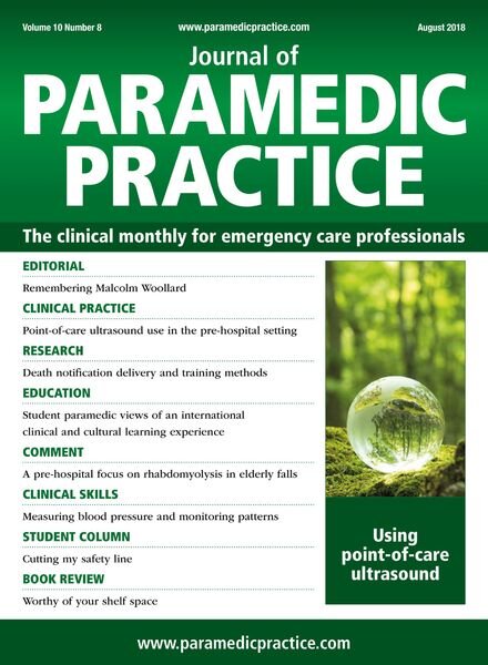 Journal of Paramedic Practice – August 2018 Cover