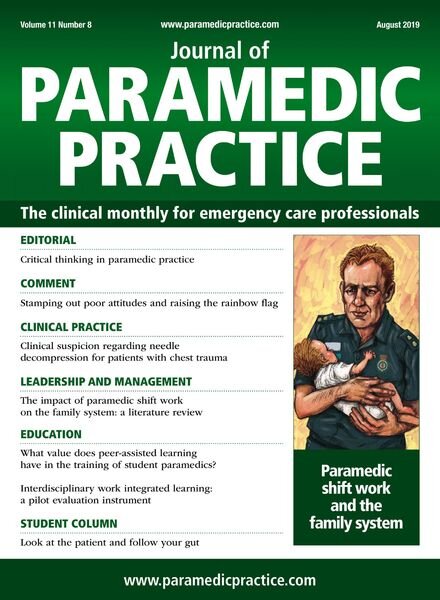 Journal of Paramedic Practice – August 2019 Cover