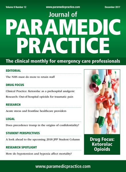 Journal of Paramedic Practice – December 2017 Cover