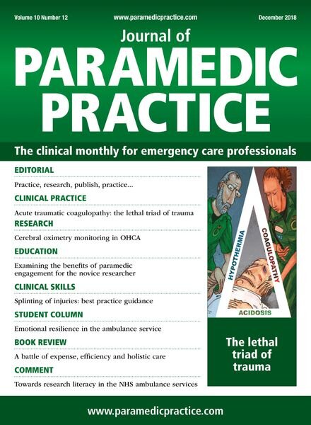Journal of Paramedic Practice – December 2018 Cover