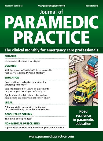 Journal of Paramedic Practice – December 2019 Cover