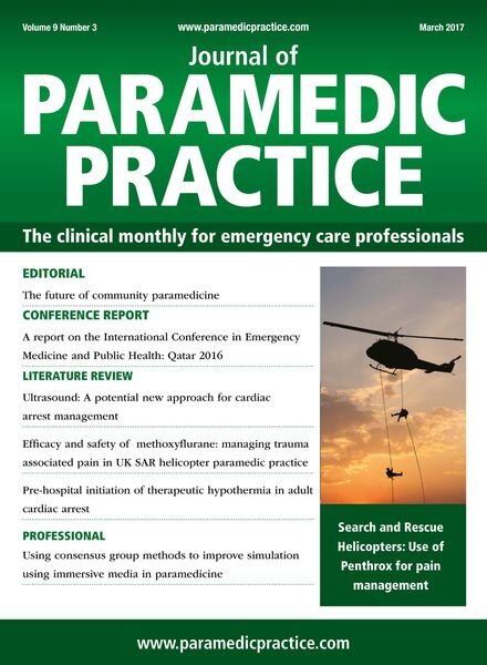 Journal of Paramedic Practice – March 2017 Cover